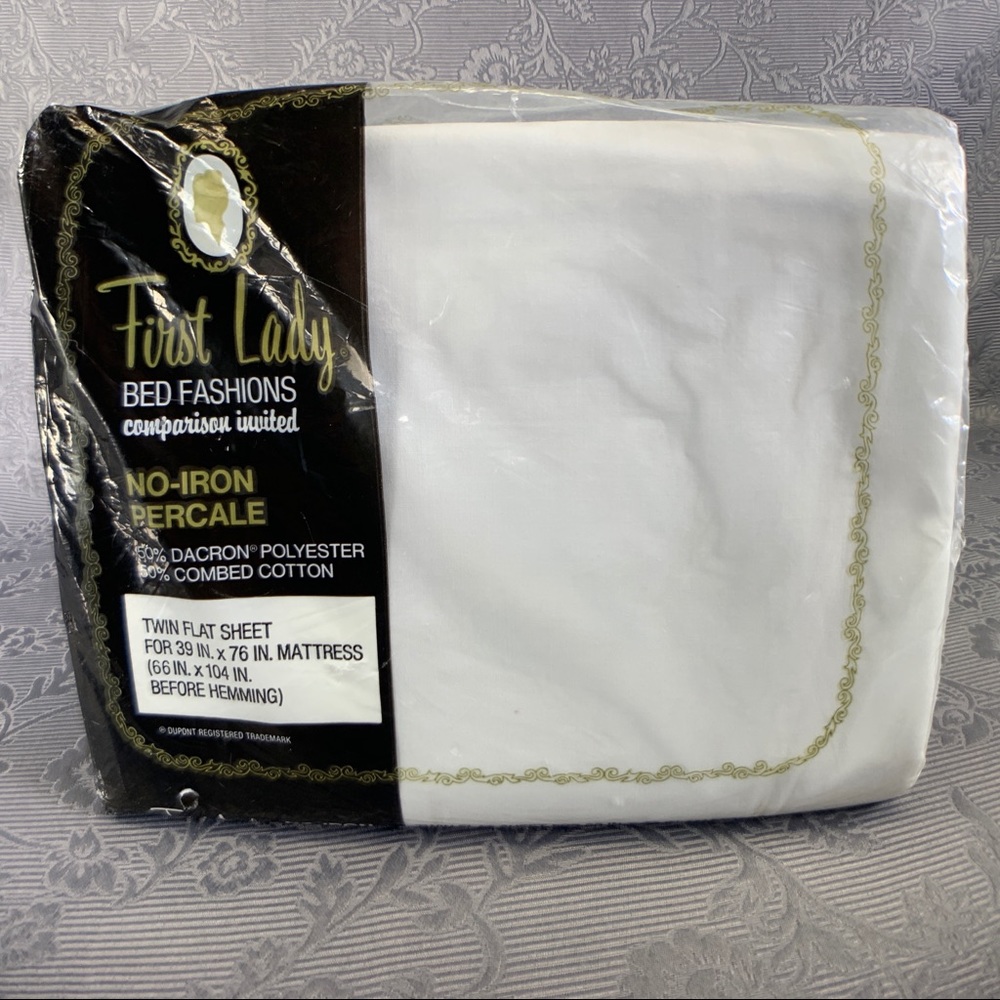 First Lady Cotton & Polyester Twin Flat Sheet